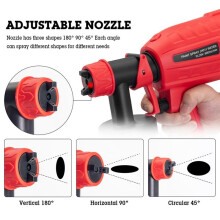 800ML Pistola A Spruzzo Elettrica Rossa Strumento Pistola A Spruzzo Elettrica Pistola A Spruzzo per Vernice per Auto Pistola A Spruzzo Elettrica Rossa