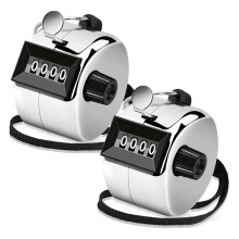 2 Pack Clicker Counter, Hand Tally Counter Clicker, 4 Digit Mechanical Click Counter for Coaching, Sports Events