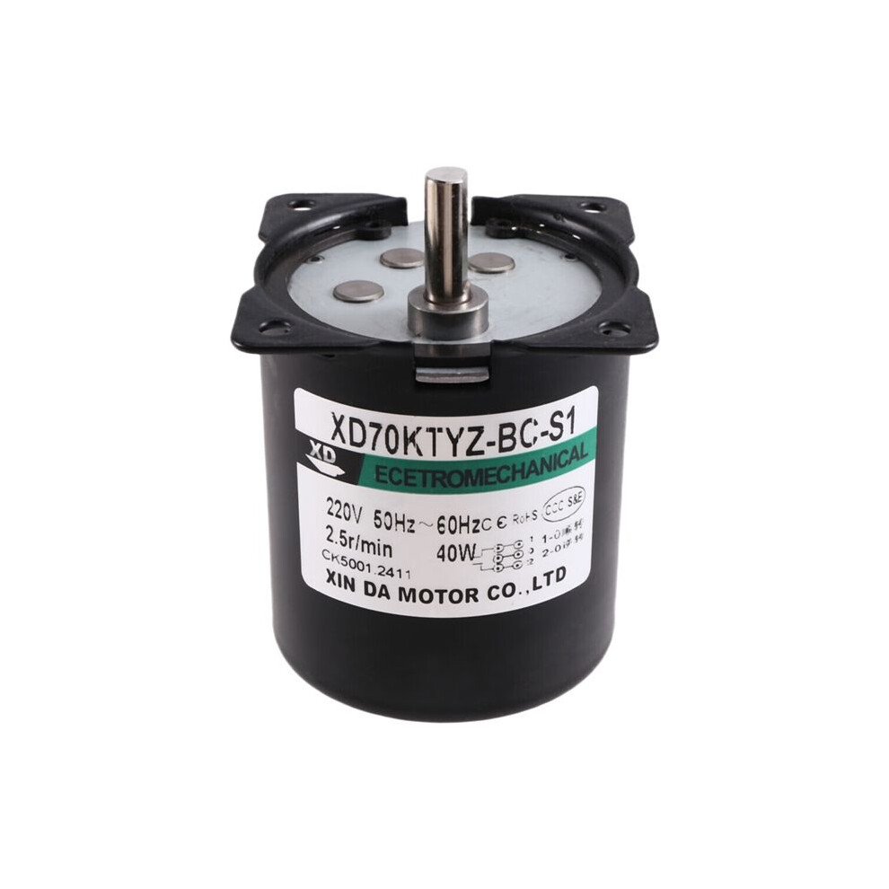 Synchronous Gear Motor 220V 70Ktyz 2.5Rpm Cw/Ccw High Torque Permanent Magnet Micro-Type Electric Motor 4712273246066
