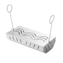 2Pack Caixa Defumadora de Aço Inoxidável com Tampa Articulada, Lascas de Madeira Defumadas para Adicionar um Sabor Defumado