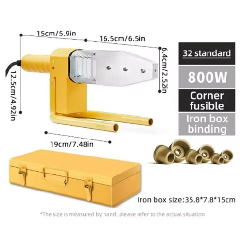 Plastic Water Pipe  Pipe Welding Tool PP/PP-R/PE/PP-C Pipe Welding Machine Heating Hot Melting Tool 800W EU Plug 1