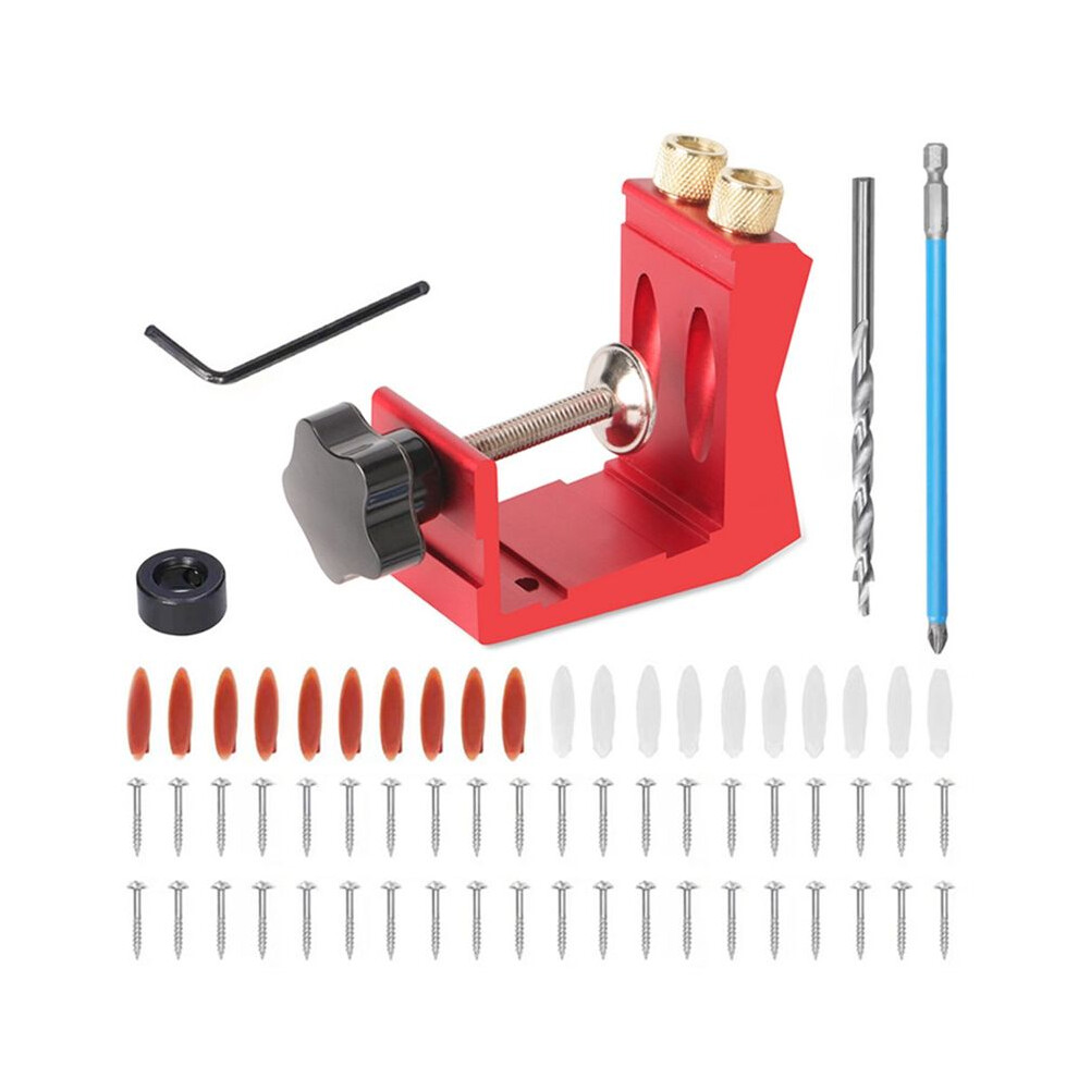 45Pcs Hole Jig Kit Dowel Drill Joinery Screw Kit Carpenters Wood Woodwork Guides Joint Angle Tool Carpentry Locator,A 4713157324085