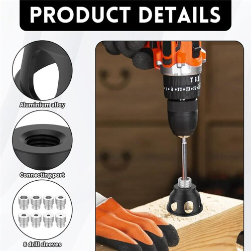 90 Degree Angle Drill Hole Guide Straight Hole Drilling Positioner Drill Bit Jig Self Centering Doweling Jig 2
