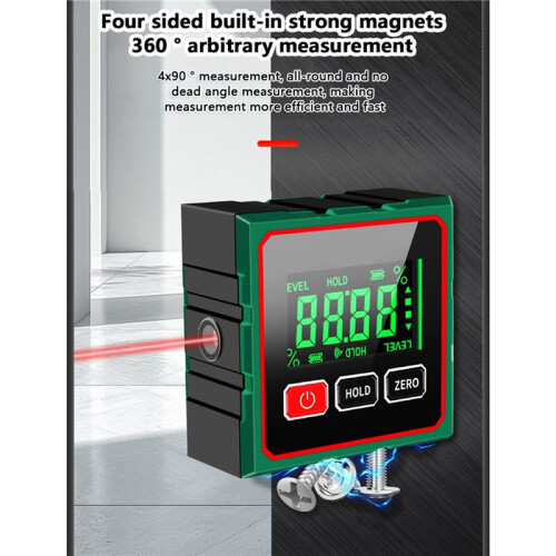 Magnetic Digital Angle Finder with Electronic Laser 360 LCD Electronic Protractor  Inclinometer Measuring Tool 2