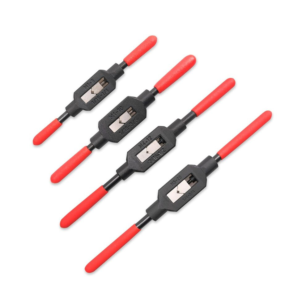 4 Pcs Adjustable Tap Wrench Screw Holder Reamer Hand Tool With Plastic Dipped Non-Slip Handle For Tap Reamer 4713401162081