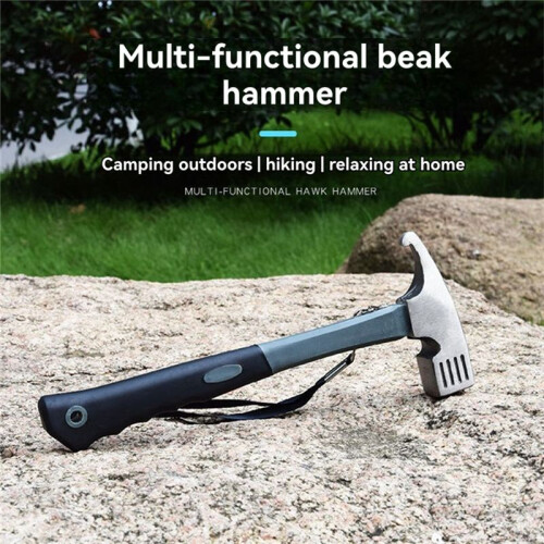 Utomhuscampingtält Canopy Hammer Multifunktionell Nageldragare Hammare Campingutrustning Orange 2