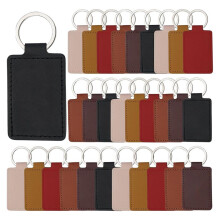 60-Teiliger Schlüsselanhänger Aus PU-Leder, Rechteckiges Schlüsselanhänger-Set Aus Leder in 6 Farben, Gravur-Schlüsselanhänger zum Stempeln,