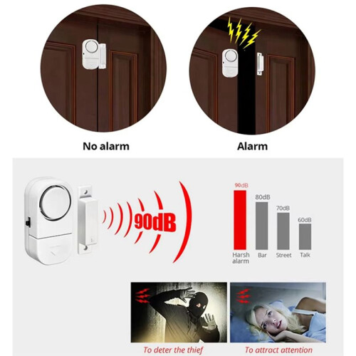 90db Wireless Security Alarm Door Window Sensor Independent Magnetic Opening Sensor Enhanced Home Safety 10Pcs 2