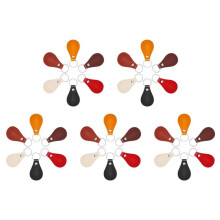30Pc DIY Leather Keychain Set Leather Keychain Blank Rivet Keychain Used for Carving Crafts(5 for Each,6styles in Total)