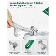 5 Gallon Bucket Opener Tool - Upgraded Aluminum Paint Bucket Lid Remover Wrench, 8.5 Inch Metal Can Opener