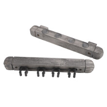 Soporte de pared para tacos de billar, con 4 ranuras, de madera, color gris plateado