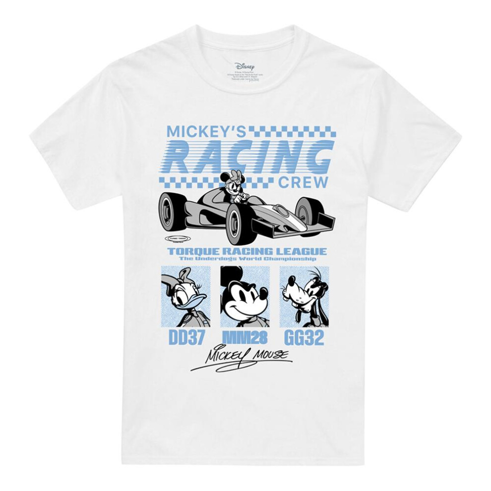 Disney (Xxl, White) Unisex Adult Torque Racing League T-Shirt