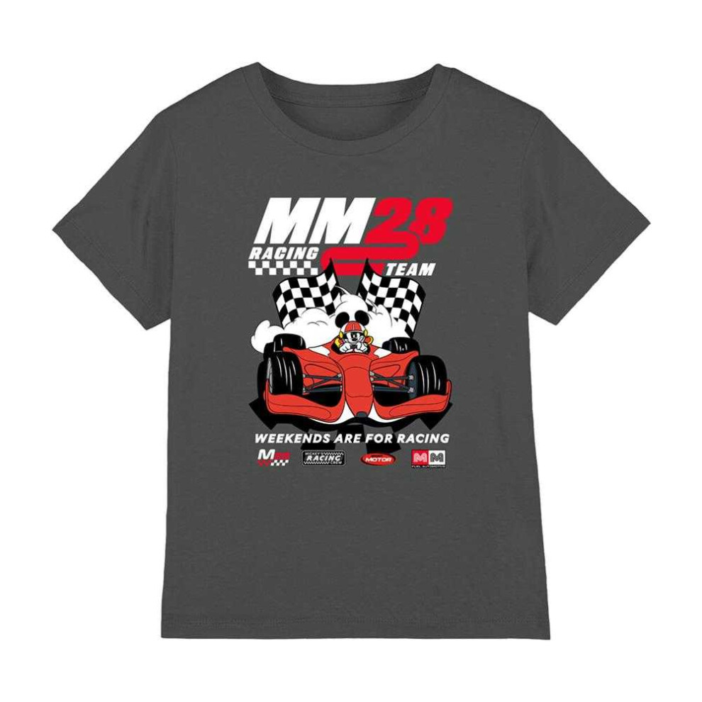 Disney (9-11 Years, Charcoal) Childrens/Kids Weekends Are For Racing Mickey Mouse T-Shirt Multicoloured