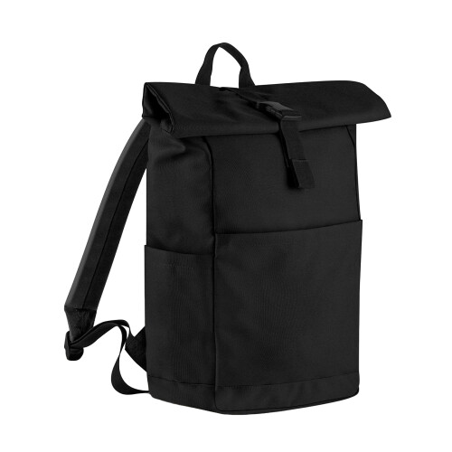 BagBase (One Size, Black) Bagbase Premium Roll Top Recycled Backpack