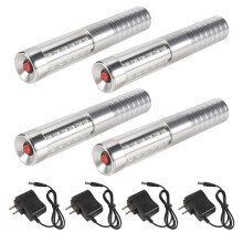 4 St LED Strobe ÅTeranväNdbar LED-Ljus Uppladdningsbar Champagne LED-Flaska Service och Laddare, USA-Kontakt Silver