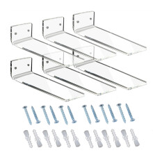 6 Pack Acrylic Floating Sneaker Shelves Clear Shoe Display Stand Room Decor for Display Collectible Shoe&Sneaker