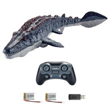 2.4G RC Dinosaur Toys for Kids, RC Water Toys RC Boat with Lightfor Swimming Pool Water Toys (with 2 Batteries) Black
