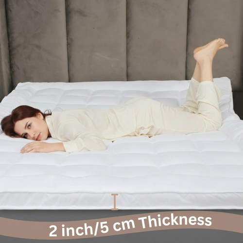 Double Mattress Topper 5cm 600 GSM White 2