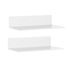 Acrylic Floating Shelf Small Storage Rack Wall-Mounted Decor for Bathroom Living Room White