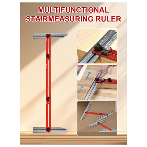 Stair Tread Template Tool Professional Shelf Scribe Tool Stair Measuring Tool Jig for Risers Wall Partitions