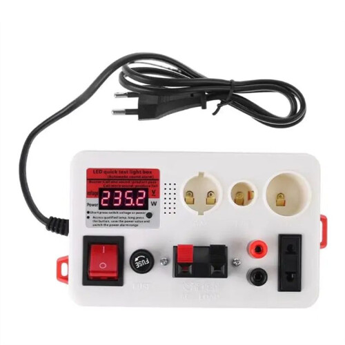 LED Fast Lamp Tester LED Light Lamp Voltage Power Tester Checkerboard Lamp Test Box with Display EU Plug