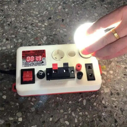 LED Fast Lamp Tester LED Light Lamp Voltage Power Tester Checkerboard Lamp Test Box with Display EU Plug 1