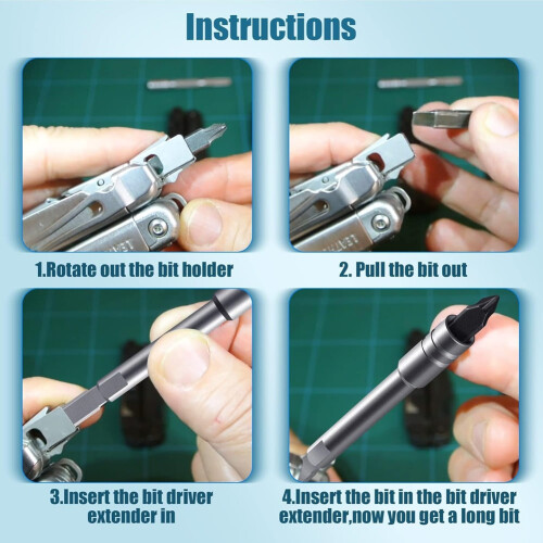 2pack Multitool Bit Driver Extender,1/4 Inch Drill Bit Extension Rod with Flat Handle for Enhanced Accessory Use 2