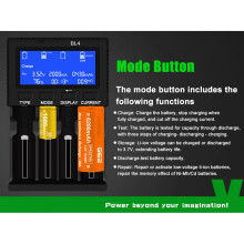 4-Slots Battery Charger 3A Fast Charging Support Battery Capacity Testing for 18650 26650 26500 AA AAA Battery