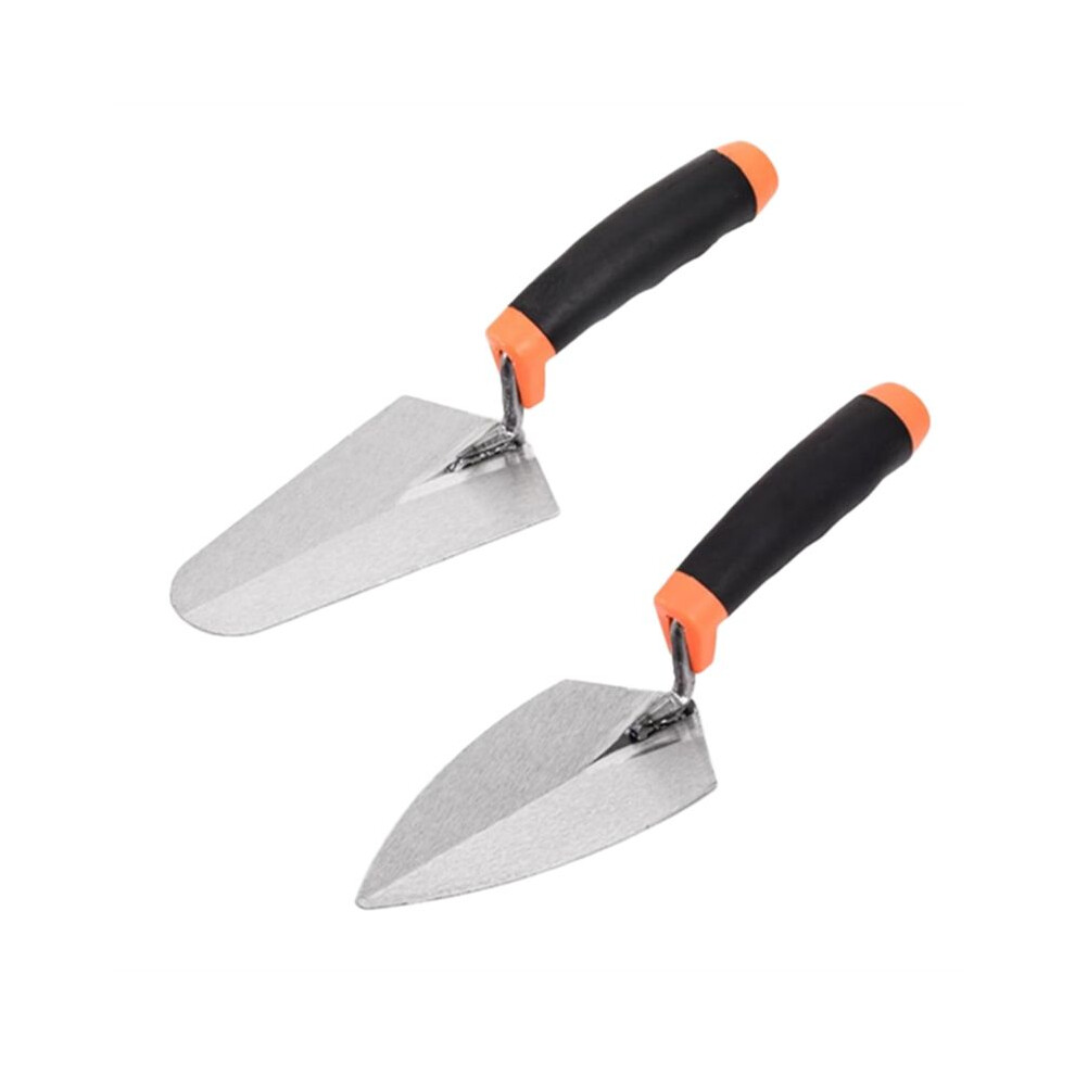 2Pcs Pointing Trowel And Gauging Trowel Set,6In Masonry Hand Tool With Soft Grip Handle,Margin Trowel Bricklaying Trowel 4711494761860