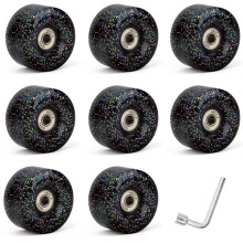 8 Pack 85A Quad Roller Skate Wheels 62 X 33mm with Bearings for Double Row Skating, Quad Skates Accessories Black