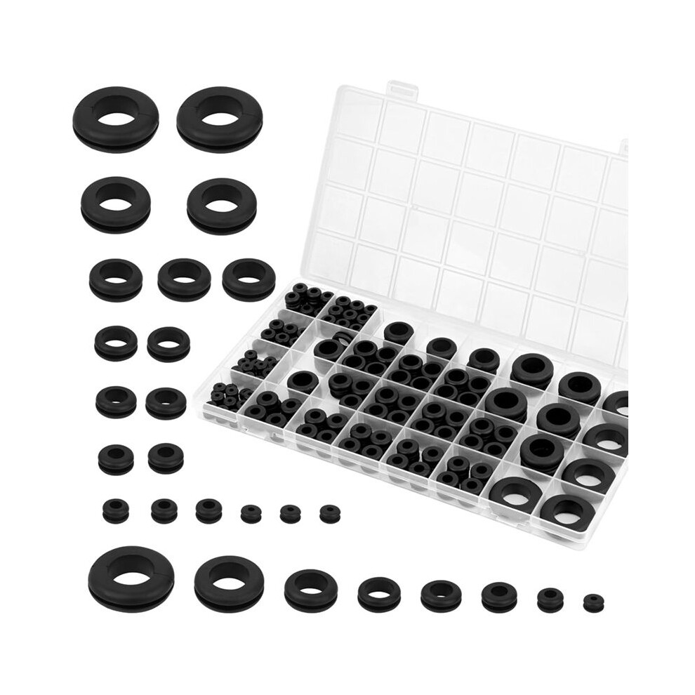 200Pcs Rubber Grommet Kit,Hollow Firewall Grommet, 8 Sizes Wire Grommets Assortment For Wiring, Hole Plugs, Automotive 6032022739761