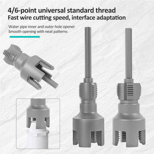 Integrated Internal & External Pipe Threading Tool, Pipe Thread Cutting Tool, for Electric Drill (1/2&3/4inch) 2