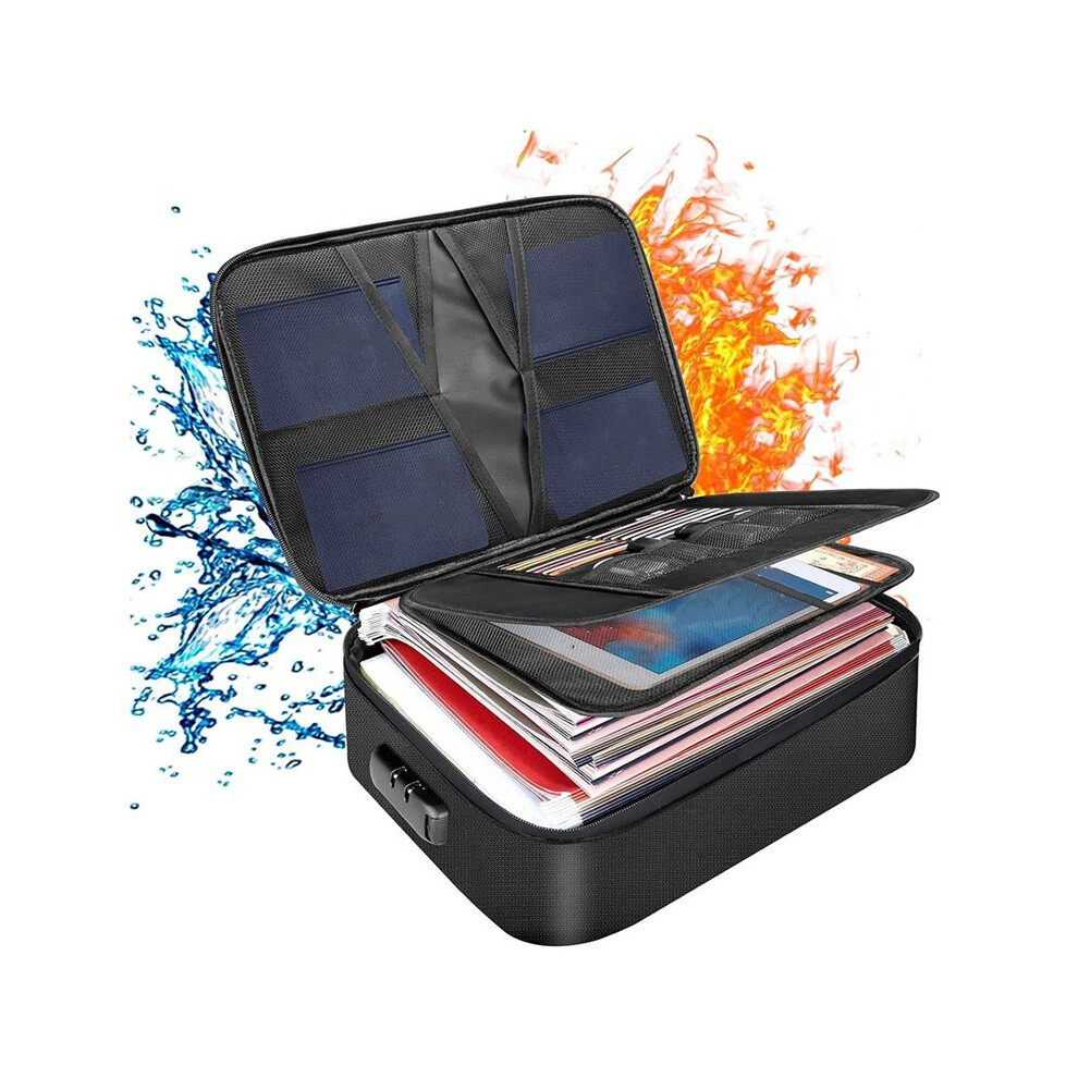 Fireproof Waterproof Document Bag With Lock,Portable Waterproof Document Organizer For Important File Travel Storage Box 6031949354880