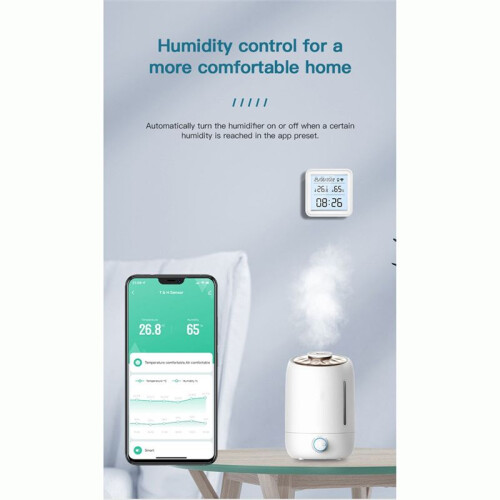 Tuya Zigbee Temperature Humidity Sensor Hygrometer Thermometer Detector  Life Remote Control Support 2