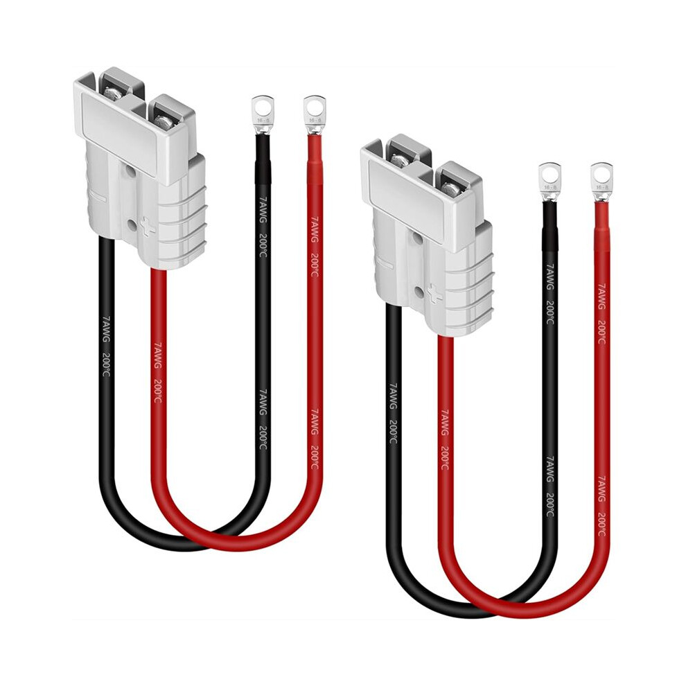 2Pc For Anderson Connector 50A Kit,8Guage Battery Cables Waterproof Quick Connectors 0.98Ft Cables For Lifepo4 Battery Power 4712781781134