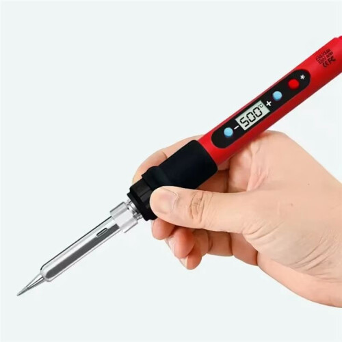 Digital Soldering Iron 80W with /OFF  Adjustable Temperature LCD Ceramic Heater Soldering Tips EU Plug 2