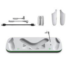 Voor Meta Quest 3 VR Headset Controller Oplaadstation met 2 Oplaadbare Batterijen USB-C-Kabel Oplaadstation