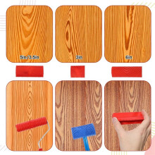 7-Delige Houtnerfgereedschapsset, Doe-Het-Zelf Rubber Houtnerf Verfgereedschap, 7,08Inch Imitatiehouten Textuurverfroller voor Muurkunst