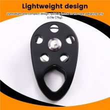 Micro Mobile Pulley 22KN Mobile Single Pulley Cheek Shaped for Max Rope 12mm Rope for Climbing, Rescue Lifting