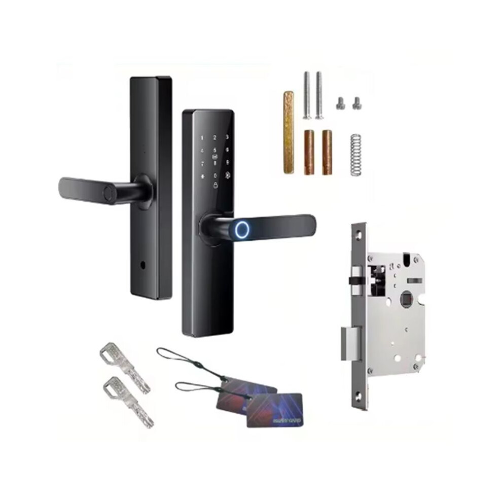 Tuya Wifi Digital Electronic Door Lock With Fingerprint Card Password Key Unlock Advanced Security 6031092575781