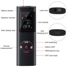 Telémetro Láser Inteligente de 40 M, Telémetro Infrarrojo, Recargable por USB, Portátil, de Mano.