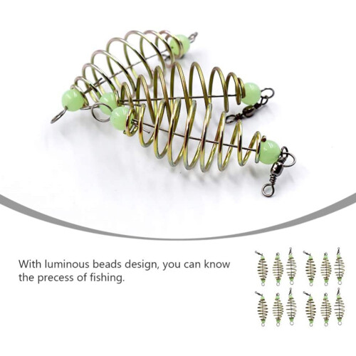 12Pcs Luminous Carp Fishing Feeder Coil Inline-Methode Angeln AngelköDer Werfer Inline-Methode Lockt KäFigkorb KöDer 2