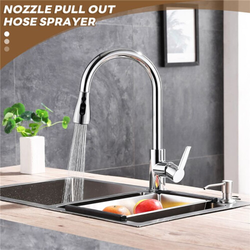 Kitchen Sink Pull Down Faucet Spray  Nozzle Pull Out Hose Sprayer Replacement Part Faucet  - Brushed Nickel 1