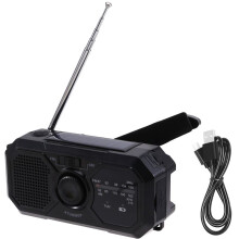 Radio Pogodowe FM/AM, Przenośne Radio z Korbką, Latarka, Zasilane Energią Słoneczną 1200 MAh do Biwakowania na Świeżym Powietrzu