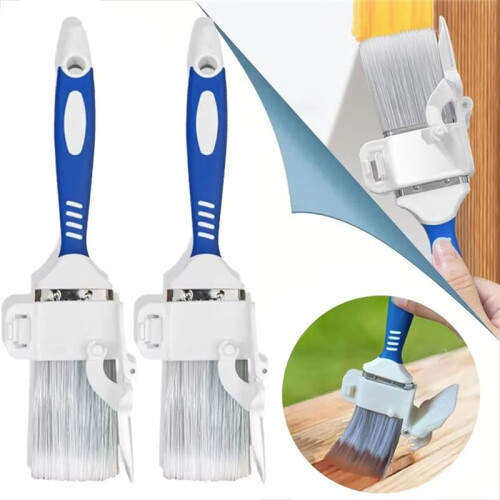 2pcs Comfortable Handle Edging Color Separation Brush with Detachable Baffle Hanging Paint Brush 2