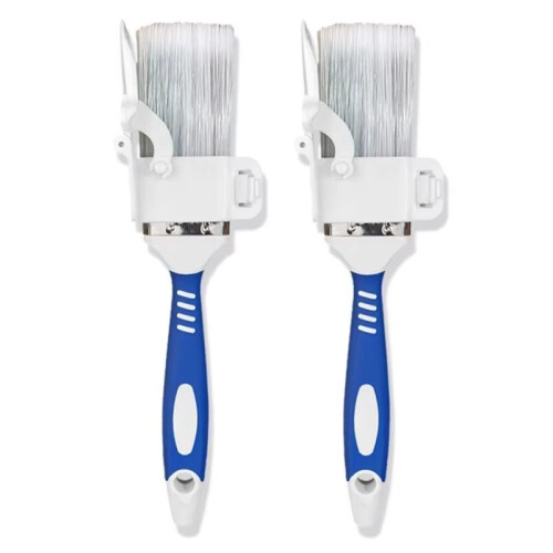 2pcs Comfortable Handle Edging Color Separation Brush with Detachable Baffle Hanging Paint Brush