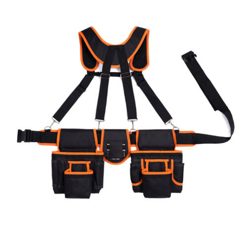 Suspender Tool Belt with Pouches Heavy Duty Construction Tool Belt Work Belt Tool Organizer Carpenter Tool Belt 1