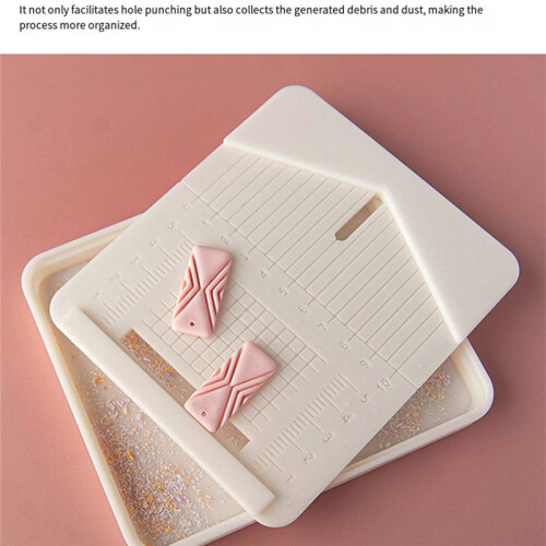Soft Ceramic Punching Auxiliary Tool Drilling Dust Box DIY Jewelry Punching Positioning Polymer Clay Tool 2