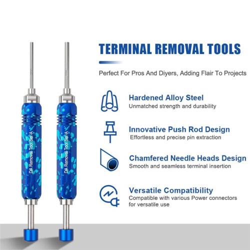 Pin Extractor Tool for  .062in & .093in Pin and Socket Connectors, 2PCS Tube Type Ejector Rod Insertion Tools 1