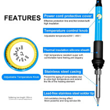Soldering Iron Heat Set Insert Tool, 60W 2200V Soldering Welding Iron Kit with Iron Tips and Heat Set EU Plug